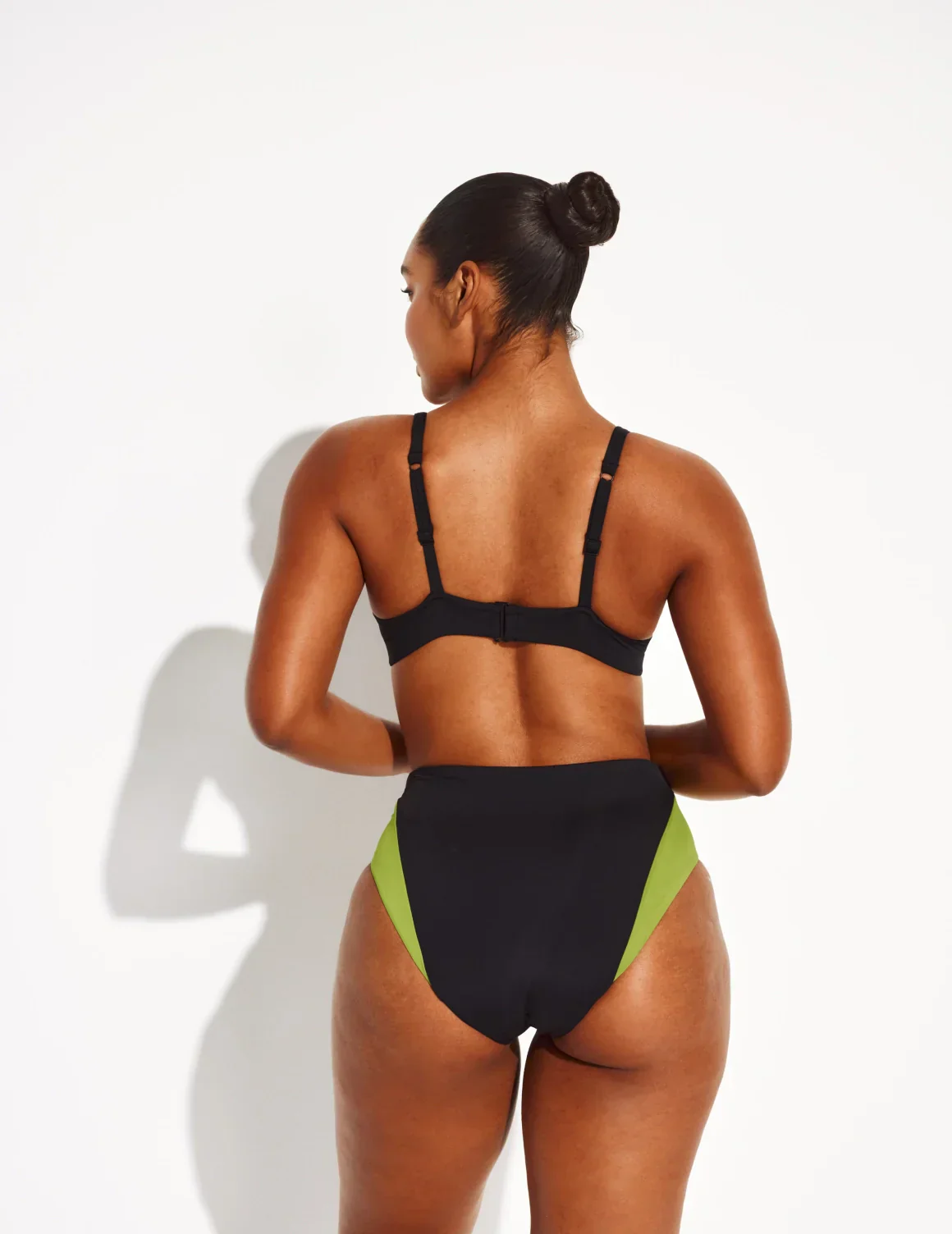 High Rise Bikini Swim Bottom - Color Block - Image 7