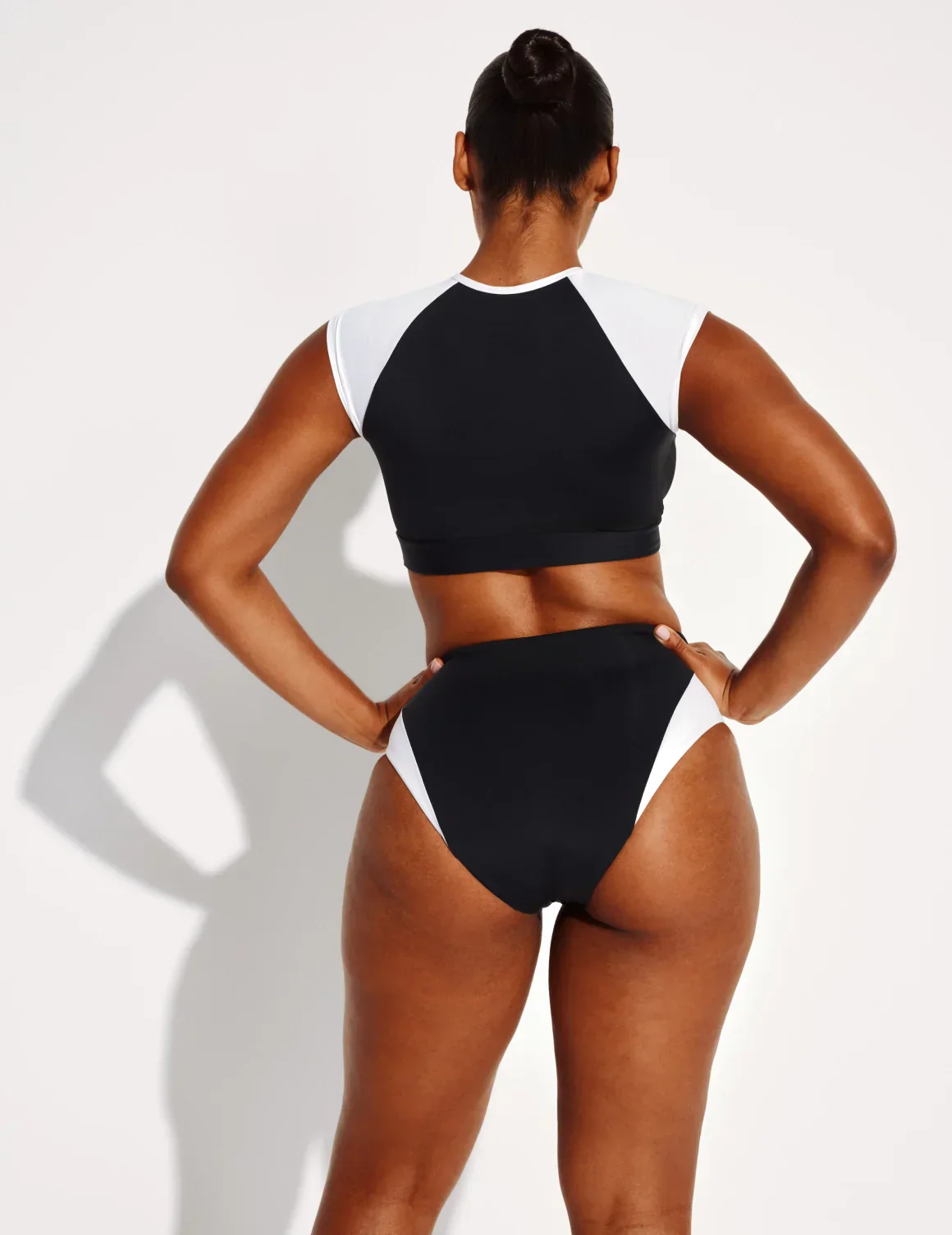 High Rise Bikini Swim Bottom - Color Block - Image 8