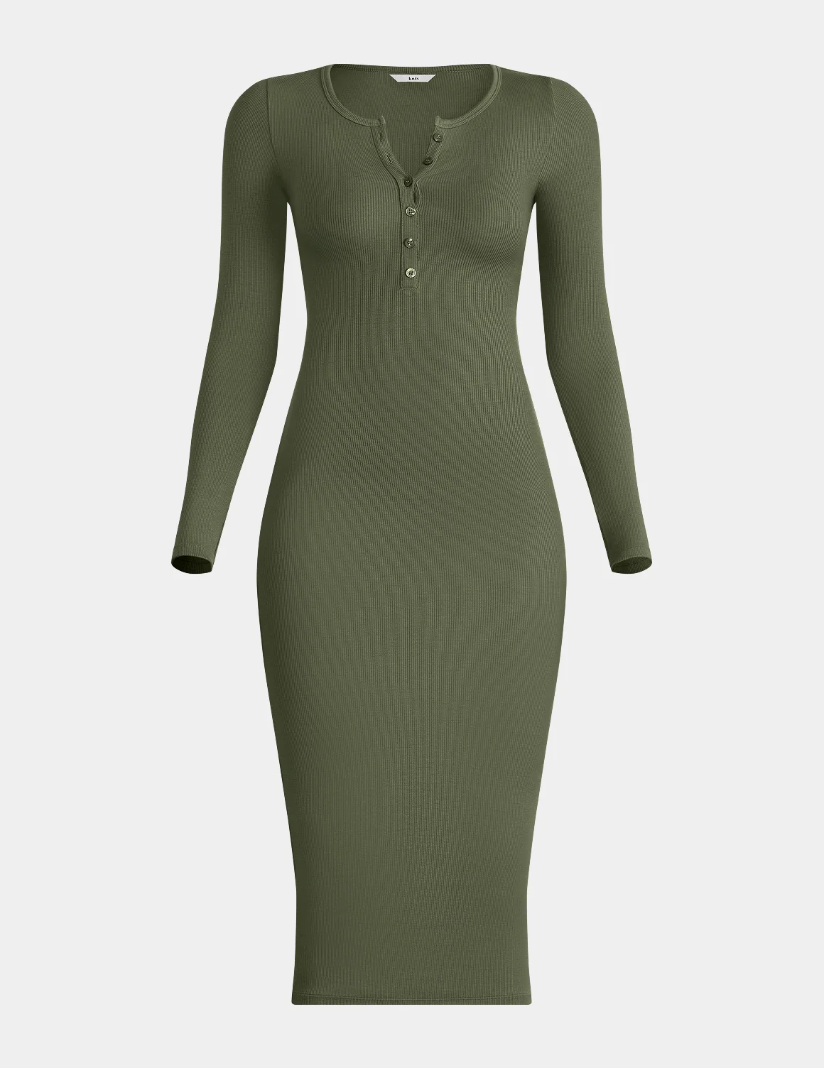 SculptRib™ Cotton Henley Dress - Image 6