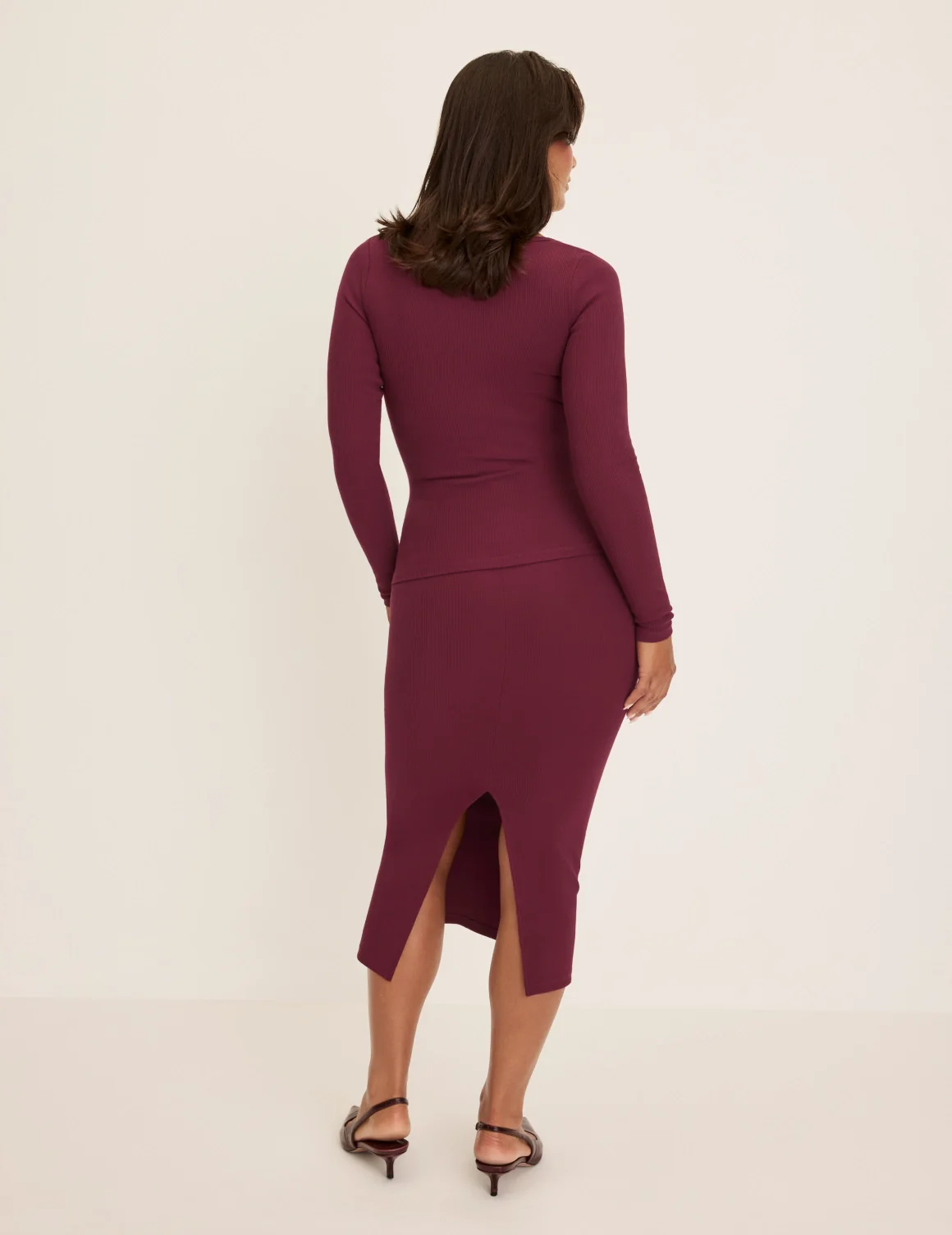 SculptRib™ Cotton Midi Pencil Skirt - Image 8