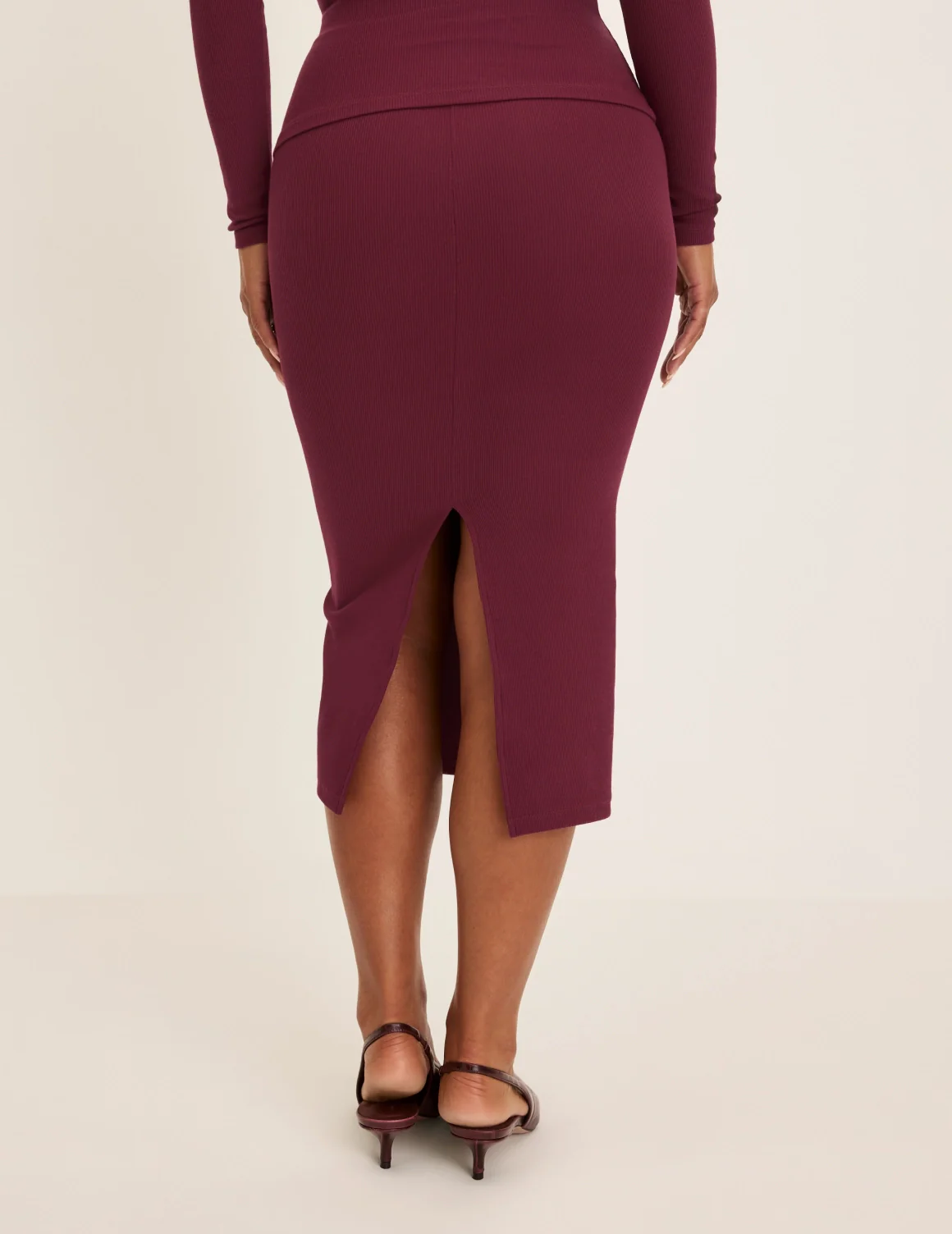 SculptRib™ Cotton Midi Pencil Skirt - Image 9