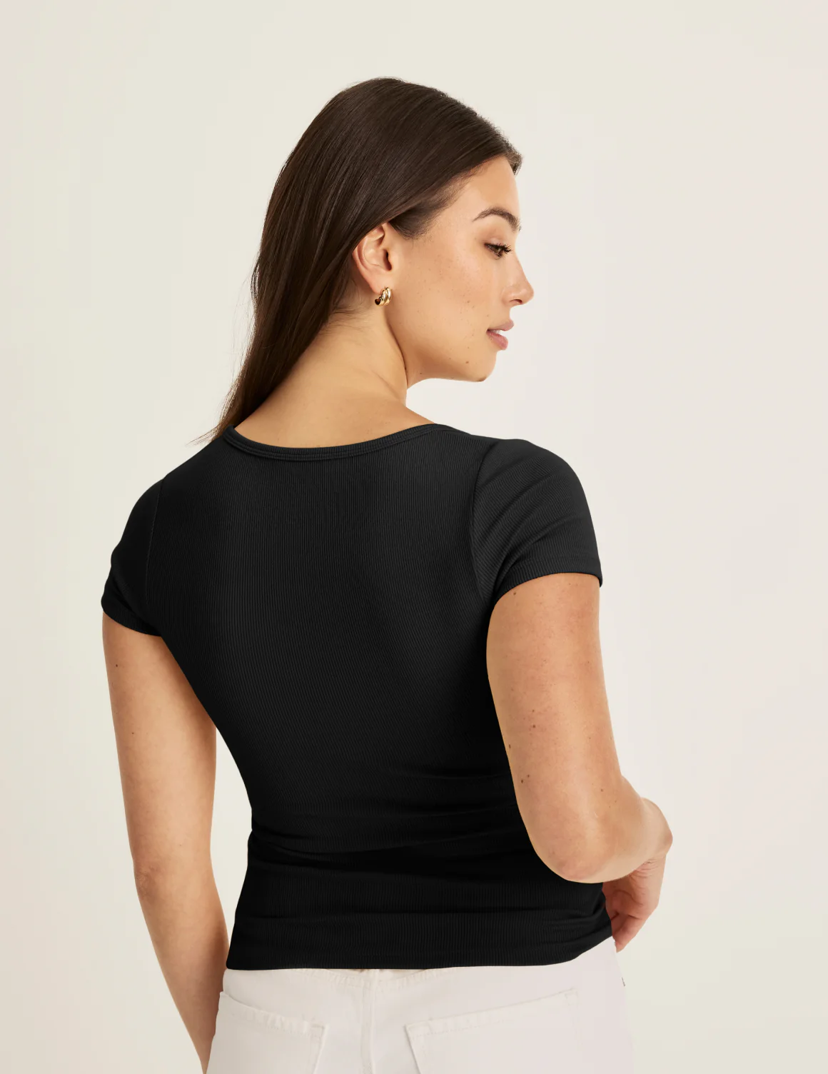 SculptRib™ Cotton Scoop Neck T-Shirt - Image 3